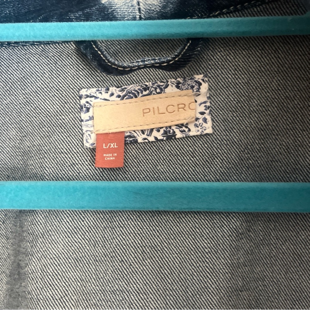 Anthropologie Pilcro Denimuster Women L/XL Blue Abstract Jacket Bundle 3/$65 - Picture 6 of 6